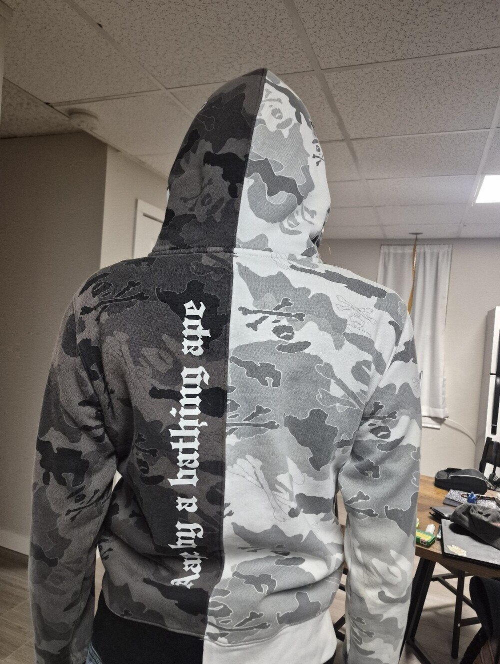 BAPE x NEIGHBORHOOD Split Camo Shark Full Zip Hoodie
